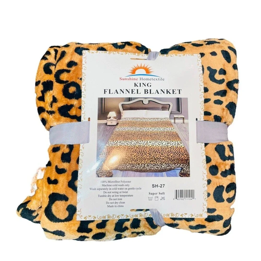 Brand New Worlds Softest Comforter Leopard‎ Print 100% Microfiber Blanket